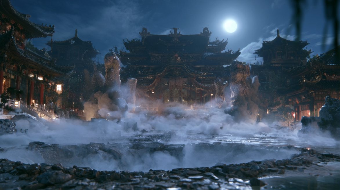 金光寺庭院深坑与满月